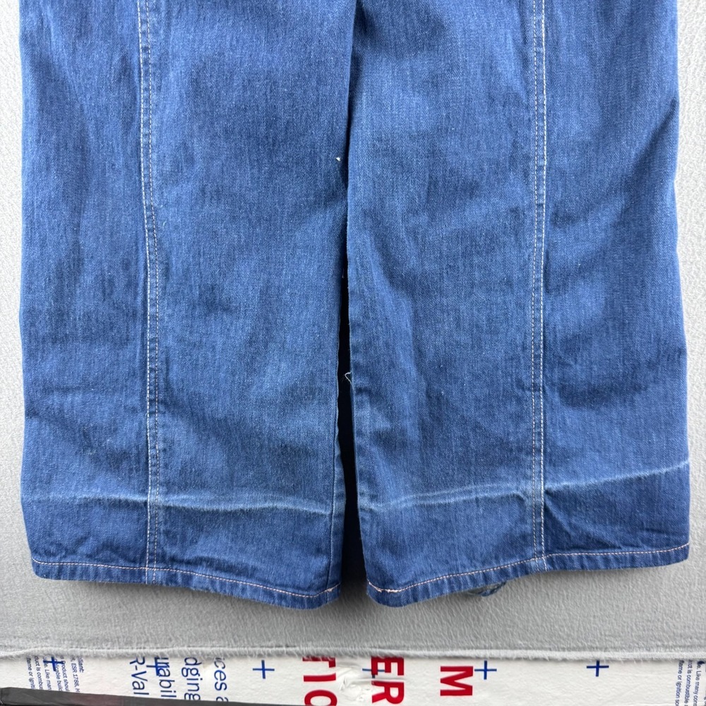 Vintage 70s Bell Bottom Jeans Womens 7/8 Fits 24x33 Blue Denim Flare - Picture 7 of 16